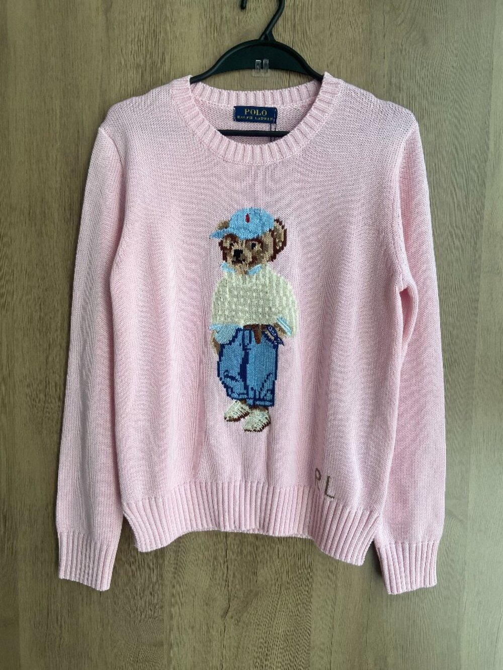 Polo Ralph Lauren Pink Bear Crewneck Knit Sweater